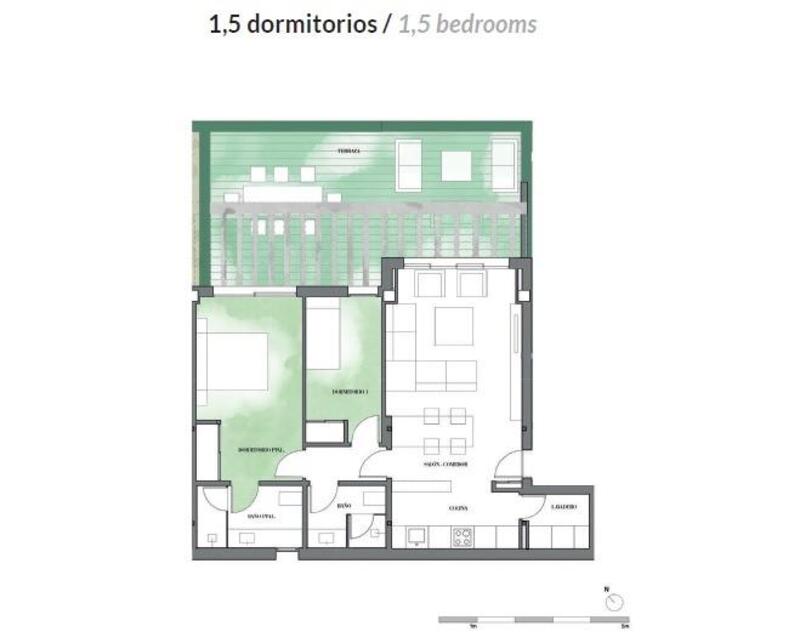 2 slaapkamer Appartement Te koop