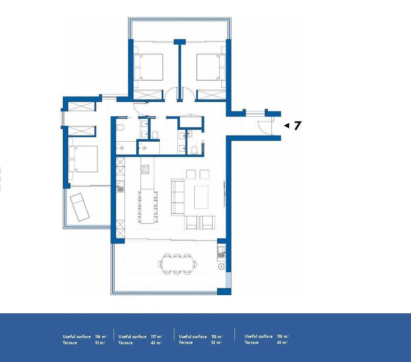 3 Schlafzimmer Appartement zu verkaufen