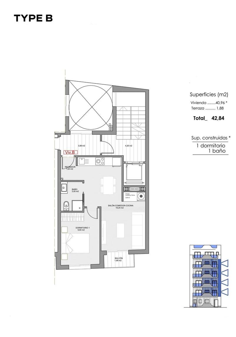 1 Cuarto Apartamento en venta