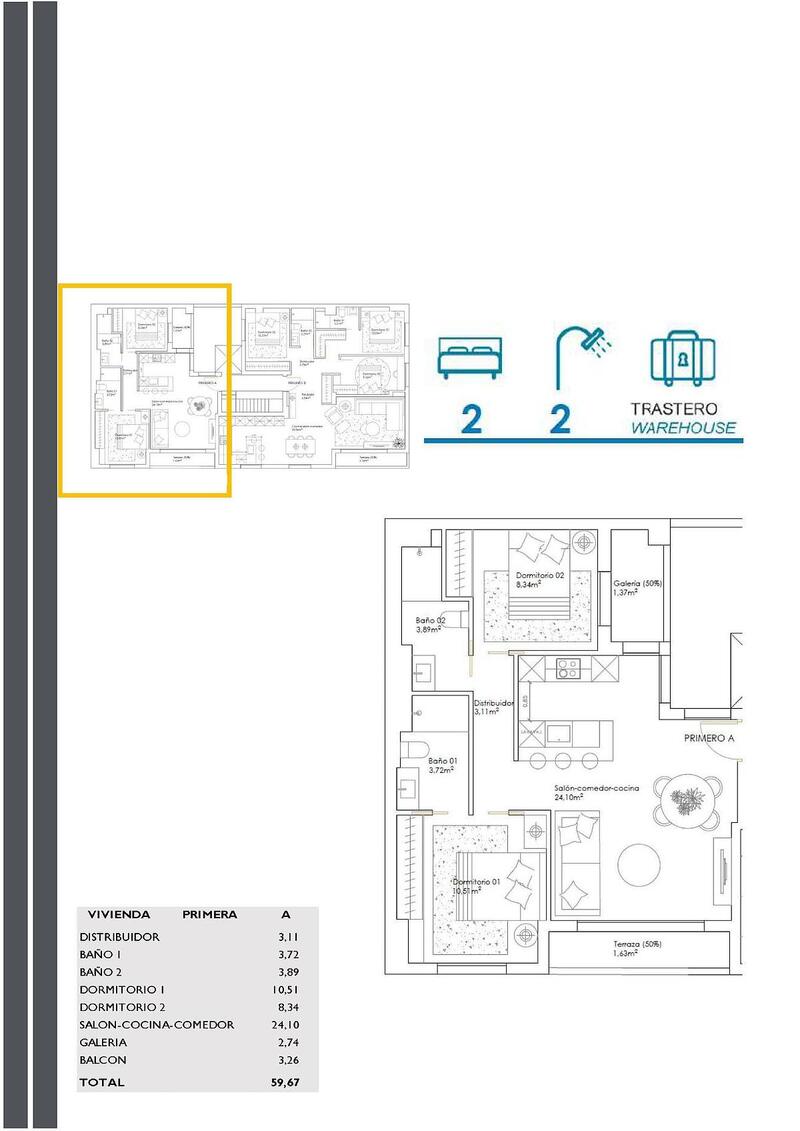 2 bedroom Apartment for sale