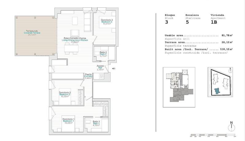 3 Schlafzimmer Appartement zu verkaufen