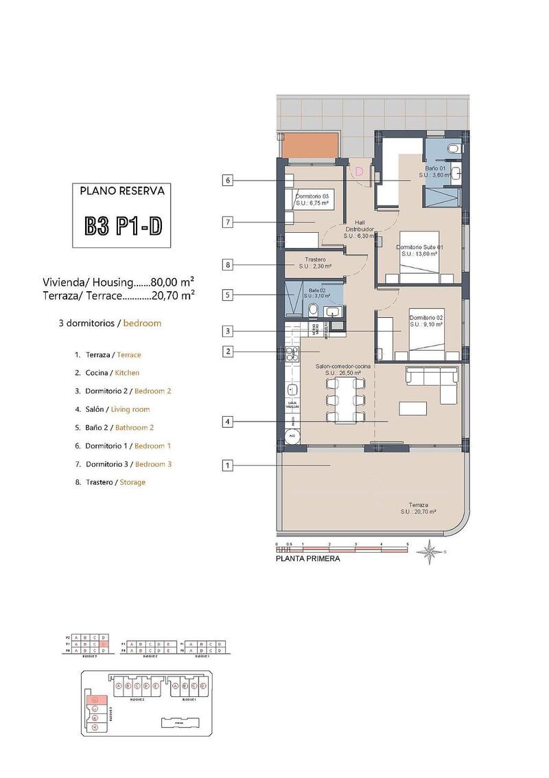 3 Schlafzimmer Appartement zu verkaufen