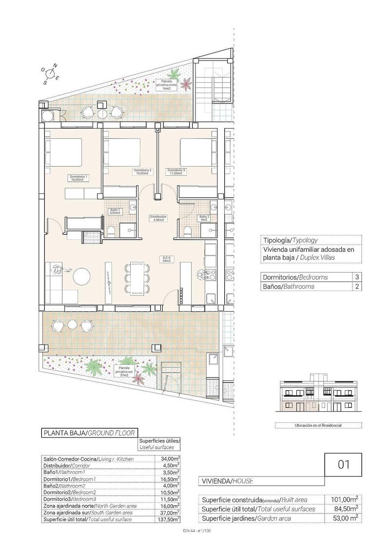 3 Schlafzimmer Stadthaus zu verkaufen