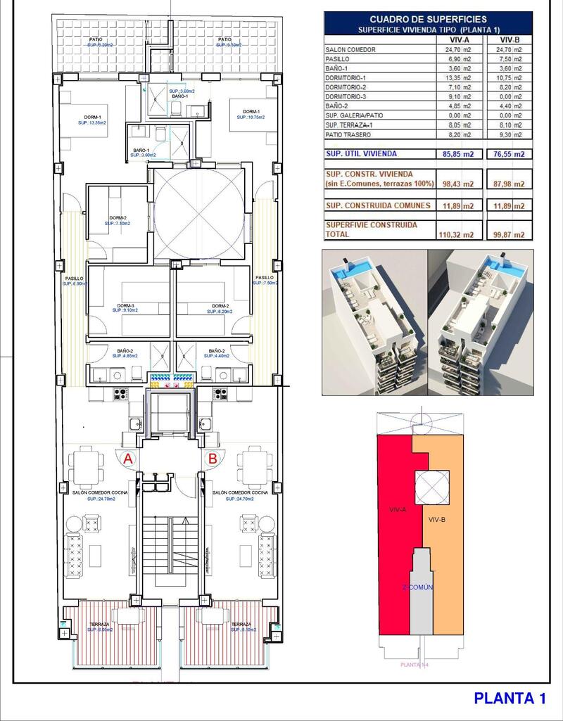 3 Schlafzimmer Appartement zu verkaufen