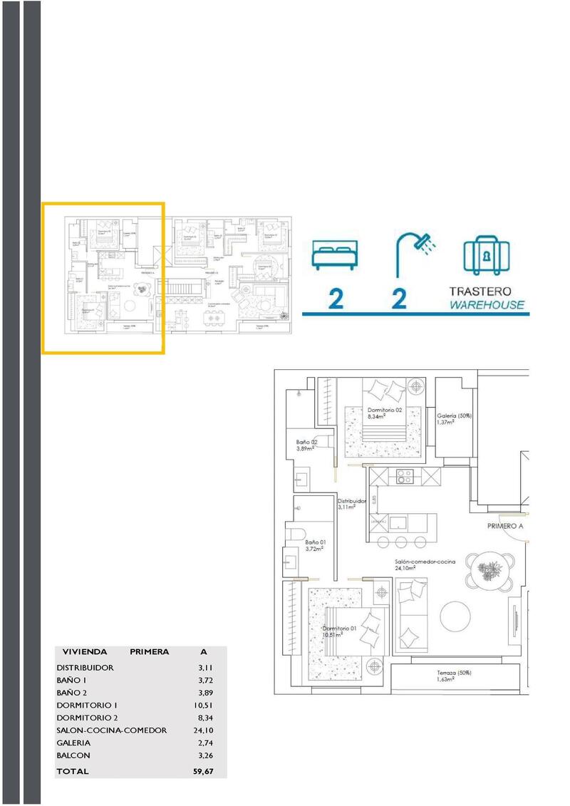 2 Schlafzimmer Appartement zu verkaufen