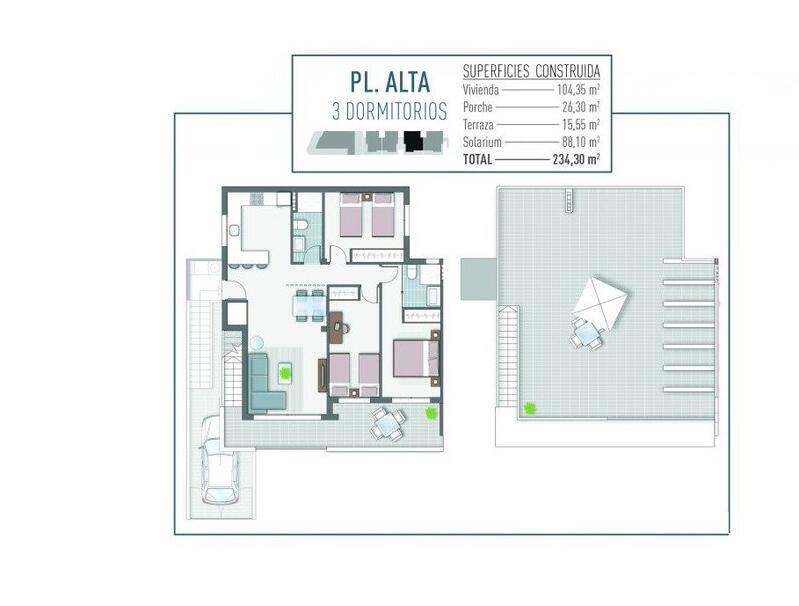 3 slaapkamer Appartement Te koop