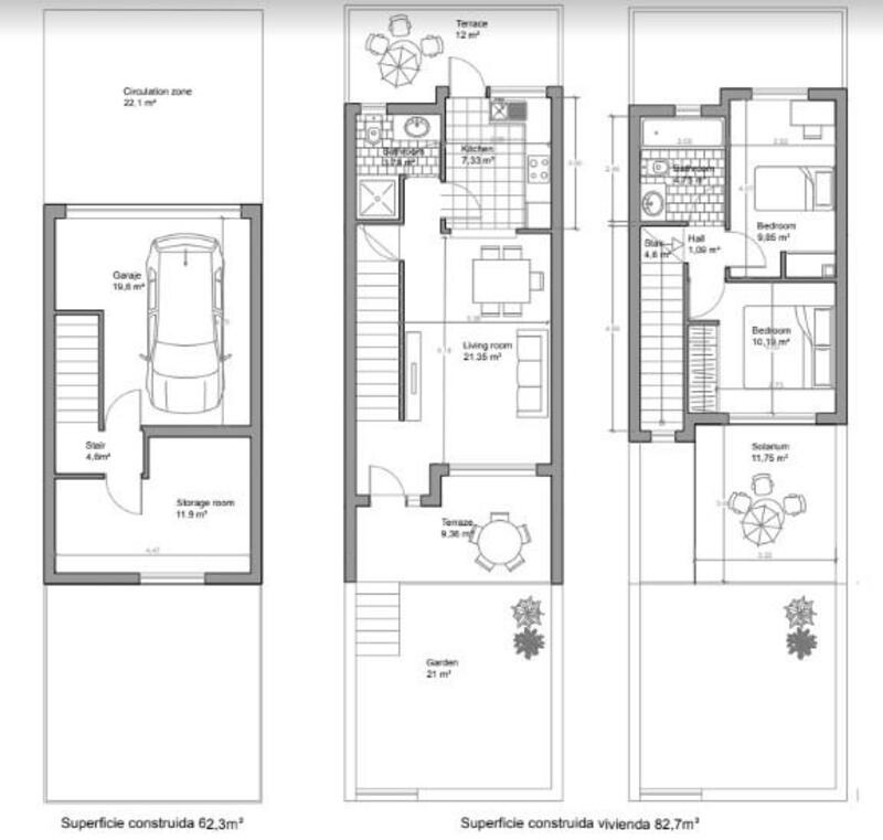 2 Schlafzimmer Stadthaus zu verkaufen