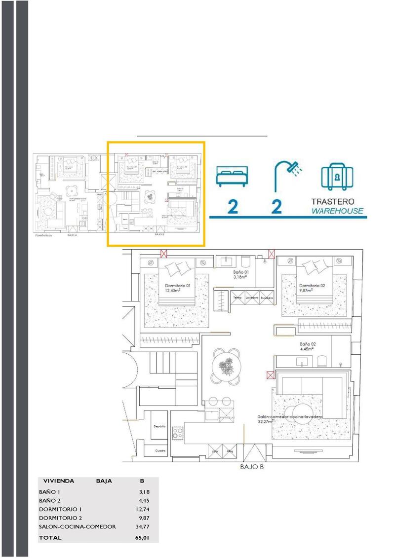 2 Cuarto Apartamento en venta