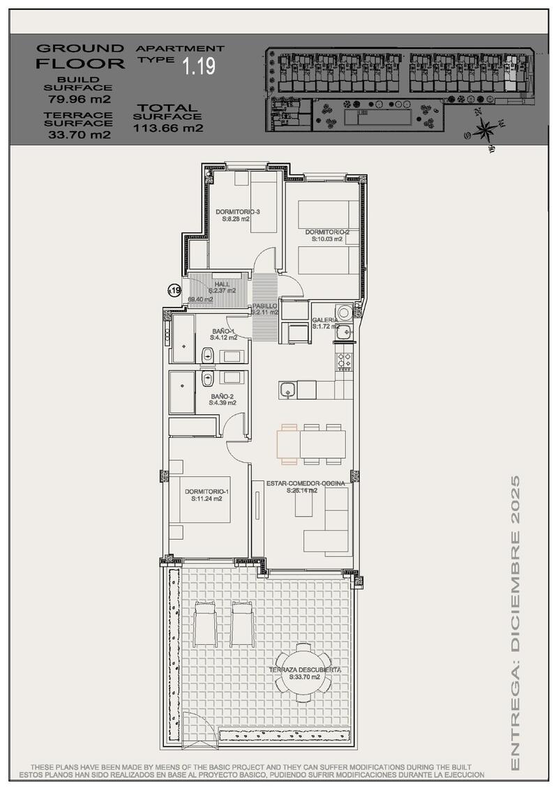 3 chambre Appartement à vendre