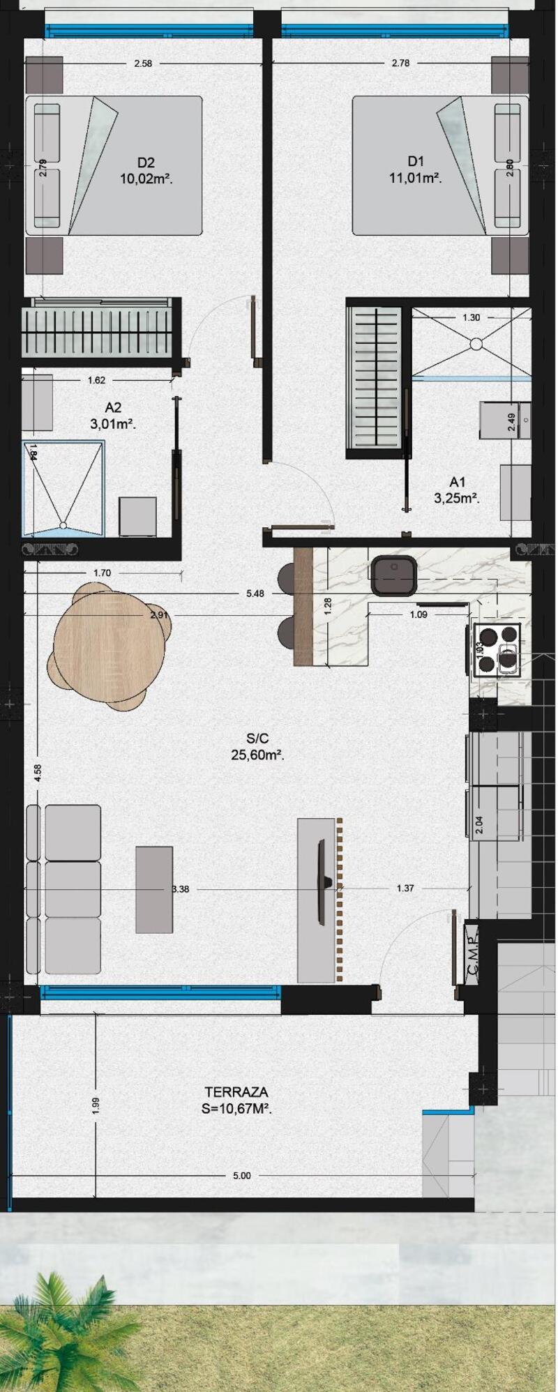 2 bedroom Apartment for sale