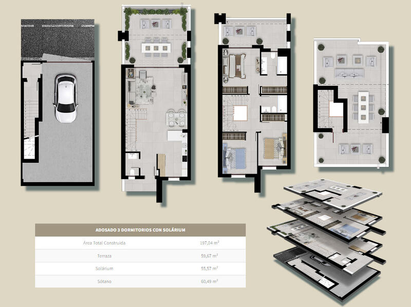 3 Schlafzimmer Stadthaus zu verkaufen