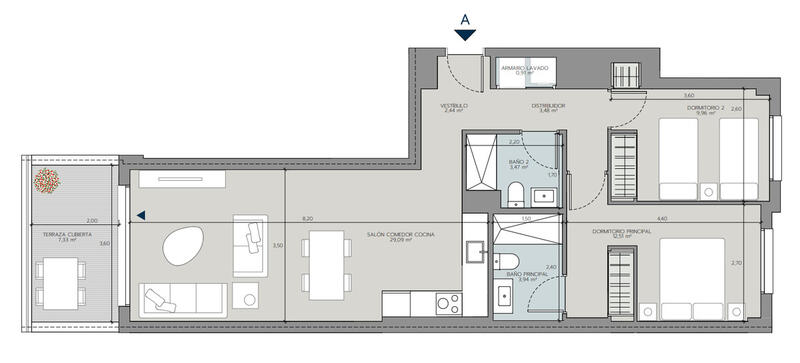 2 slaapkamer Appartement Te koop