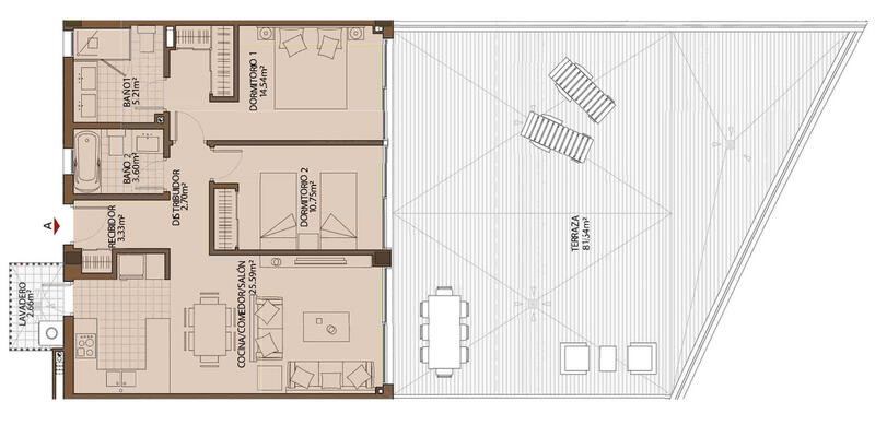 2 Cuarto Apartamento en venta