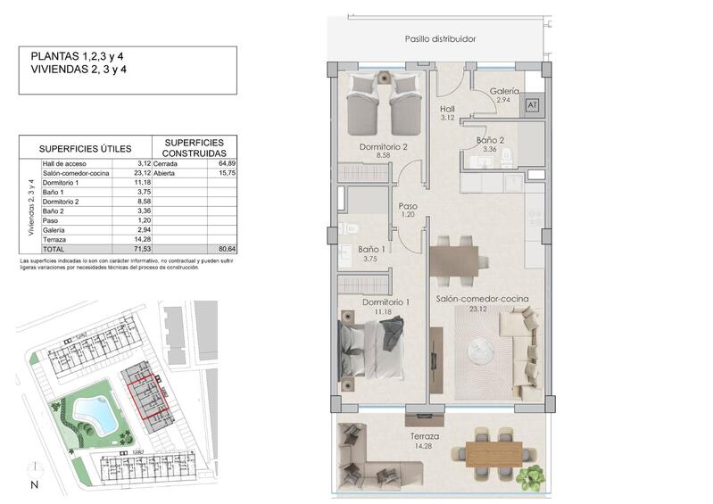 2 Cuarto Apartamento en venta