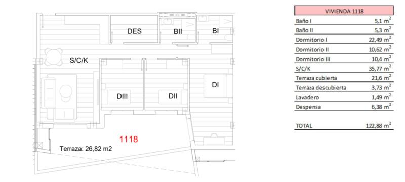 3 Cuarto Apartamento en venta