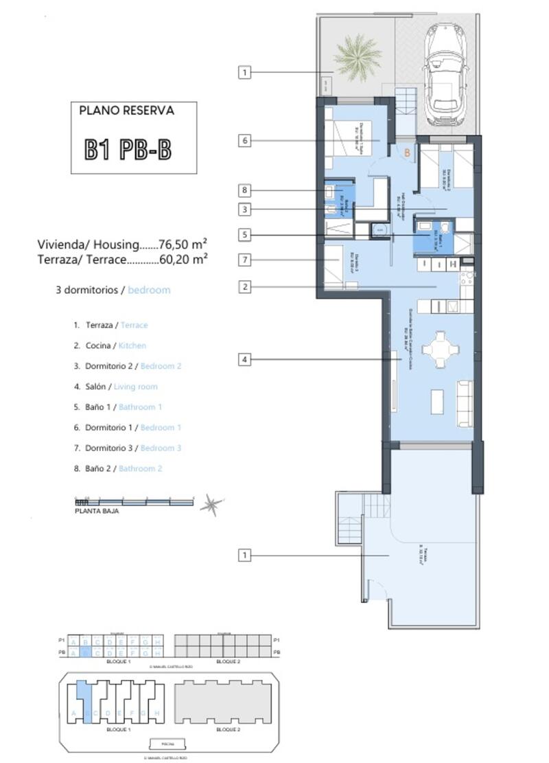 3 Schlafzimmer Appartement zu verkaufen