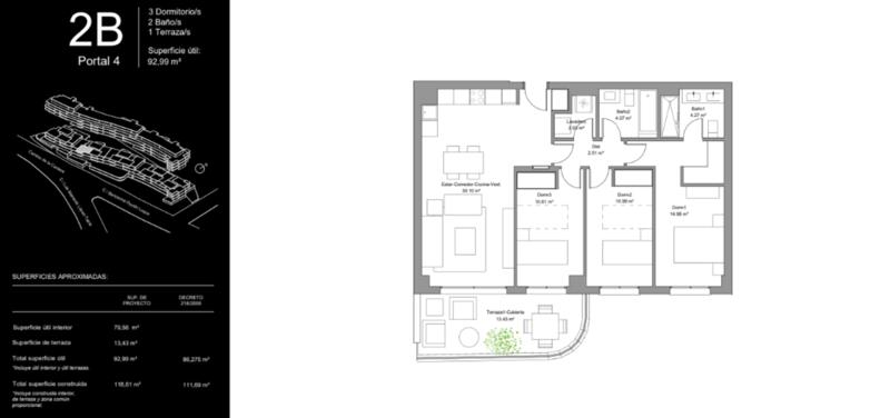 3 Schlafzimmer Appartement zu verkaufen