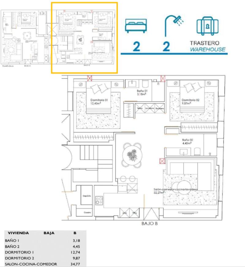 2 slaapkamer Appartement Te koop