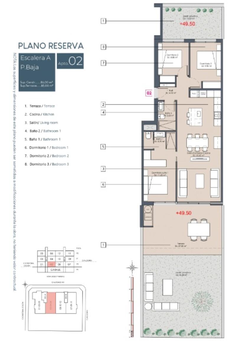 3 Cuarto Apartamento en venta