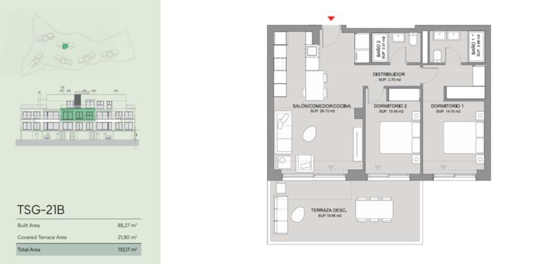 2 slaapkamer Appartement Te koop