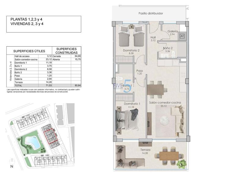 2 Schlafzimmer Appartement zu verkaufen