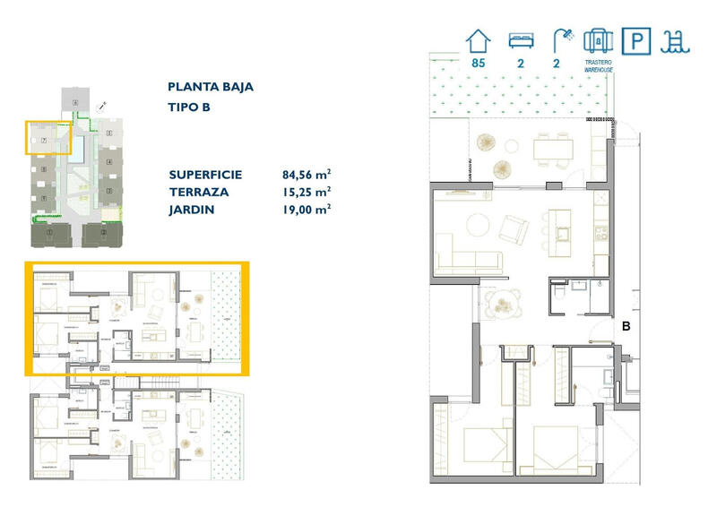 2 Cuarto Apartamento en venta