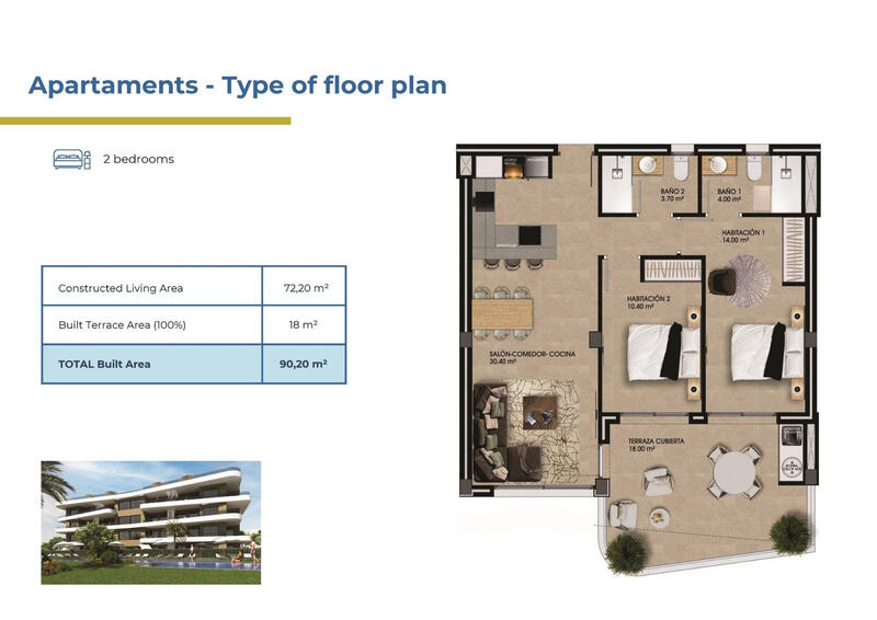 2 Cuarto Apartamento en venta