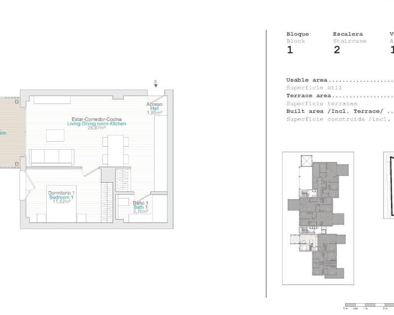 1 slaapkamer Appartement Te koop