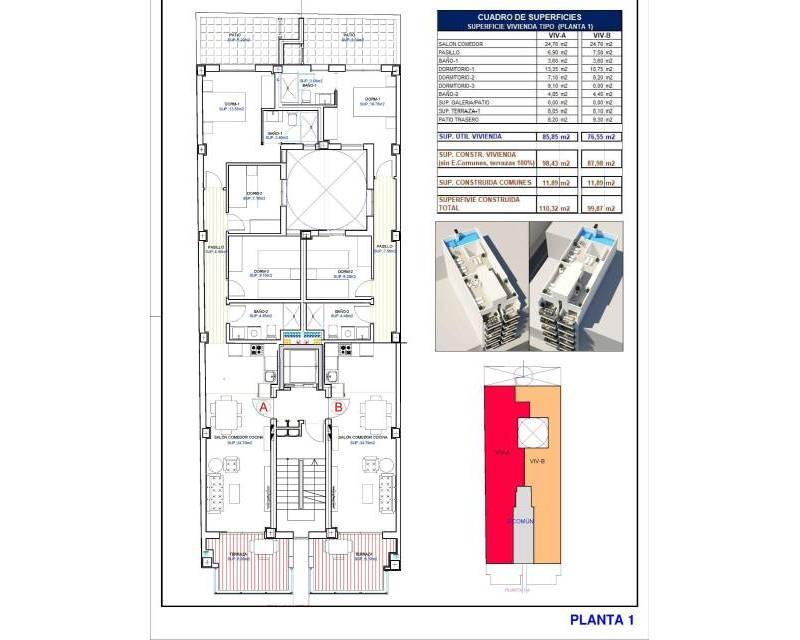 3 slaapkamer Appartement Te koop