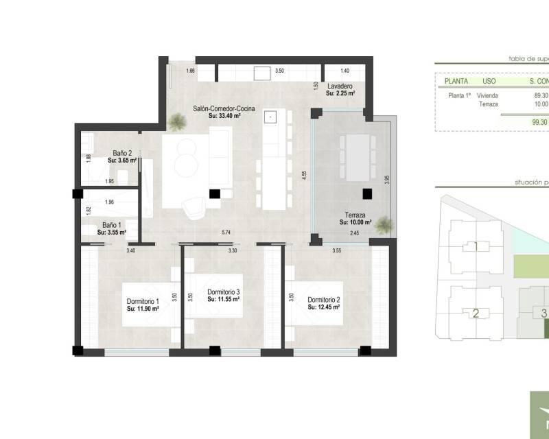 3 slaapkamer Appartement Te koop