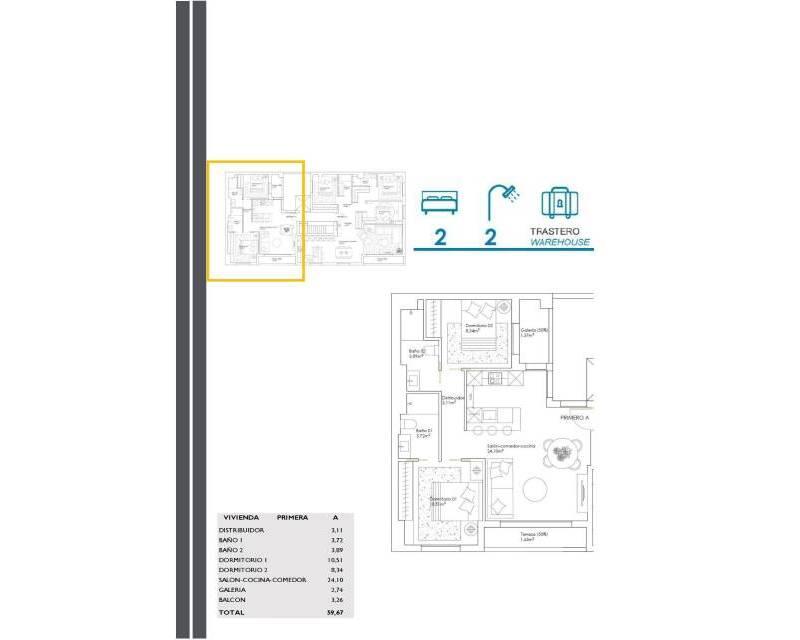 2 Cuarto Apartamento en venta