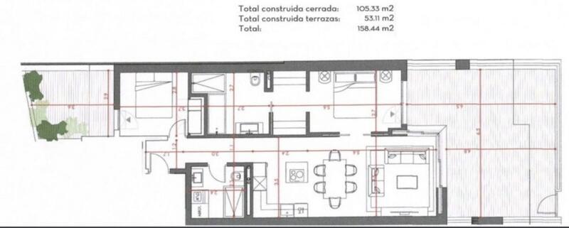 2 slaapkamer Appartement Te koop